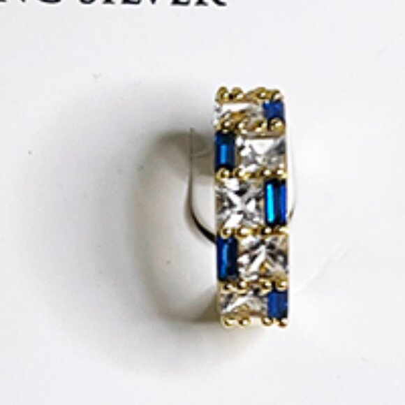 14k Gold Over Sterling Spinel and Sapphire Earrings NWT - Picture 5 of 7